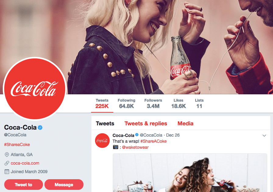 Coca-Cola on Twitter